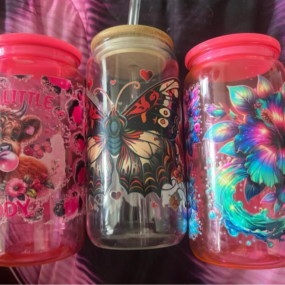 Colorful Decorative Glass Jars Set